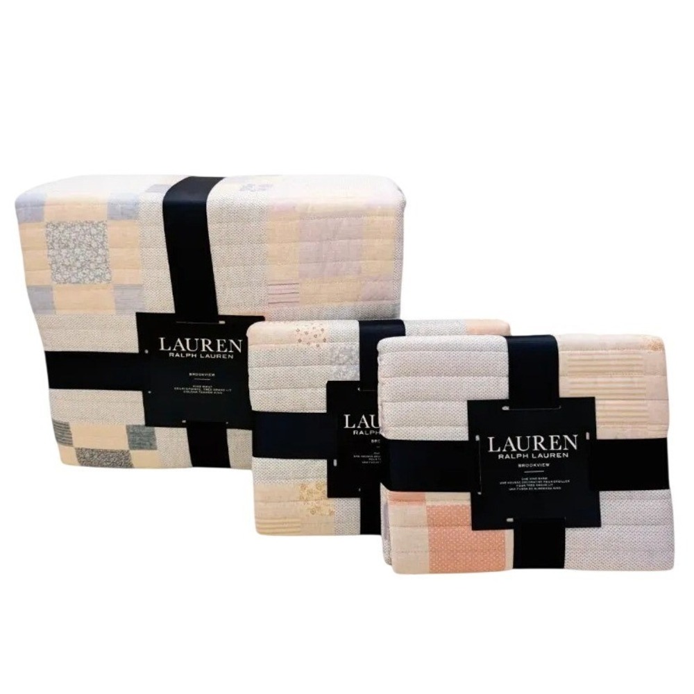 Lauren Ralph Lauren Brookview Patchwork Quilt + 2 KING Shams King Set NWT $460